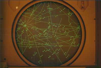 An air traffic radar display